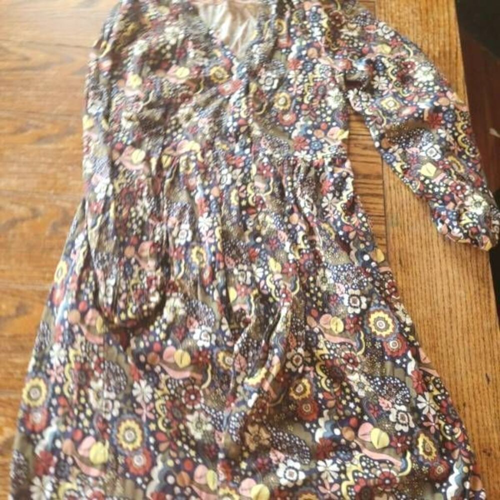 Boden Button Through Jersey paisley Dress sz 4R - Picture 2 of 5